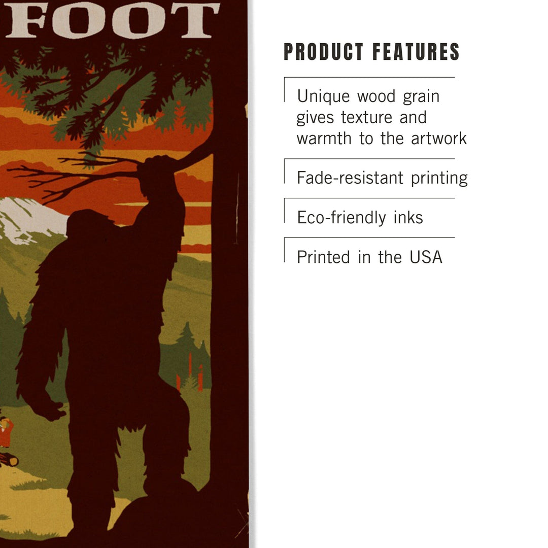 Shenandoah National Park, Virginia, Home of Bigfoot, Lantern Press Artwork, Wood Signs and Postcards Wood Lantern Press