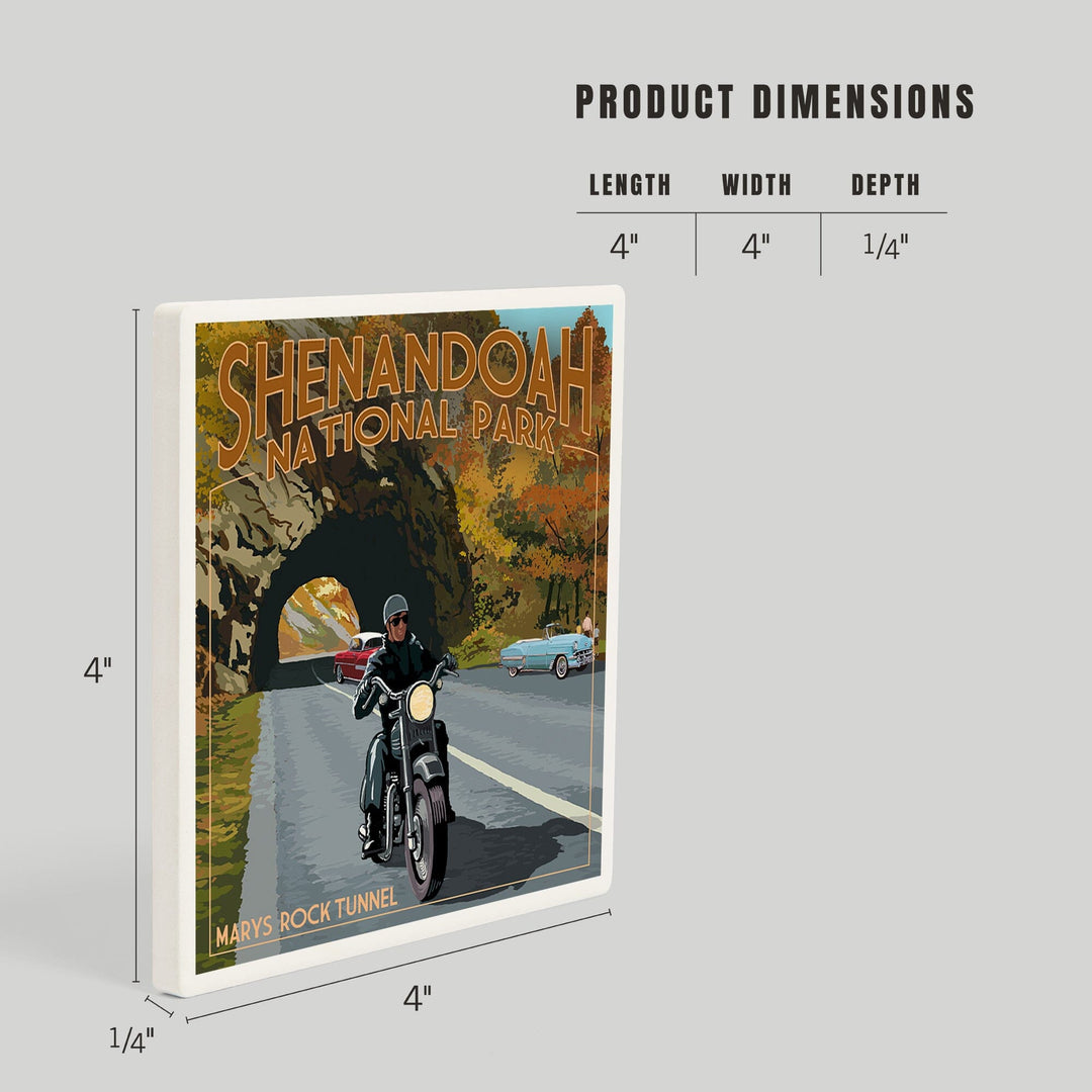 Shenandoah National Park, Virginia, Marys Rock Tunnel Motorcycle, Coasters Coasters Lantern Press