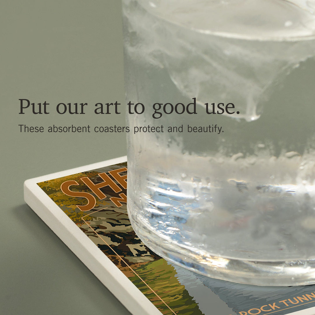 Shenandoah National Park, Virginia, Marys Rock Tunnel Motorcycle, Coasters Coasters Lantern Press