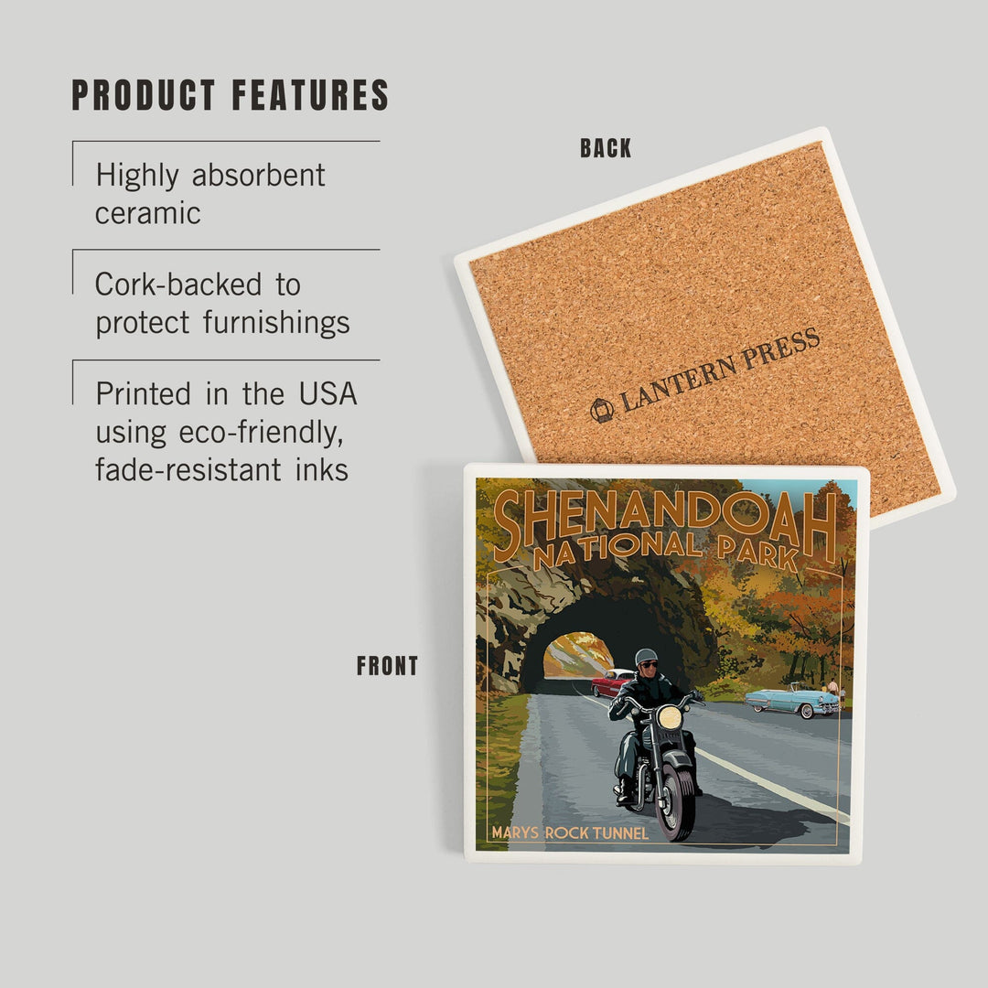 Shenandoah National Park, Virginia, Marys Rock Tunnel Motorcycle, Coasters Coasters Lantern Press