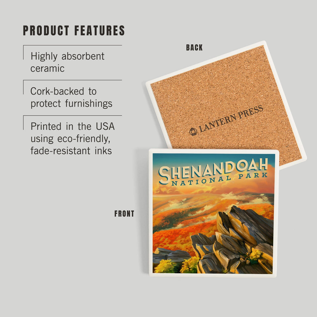 Shenandoah National Park, Virginia, Oil Painting, Coasters Coasters Lantern Press