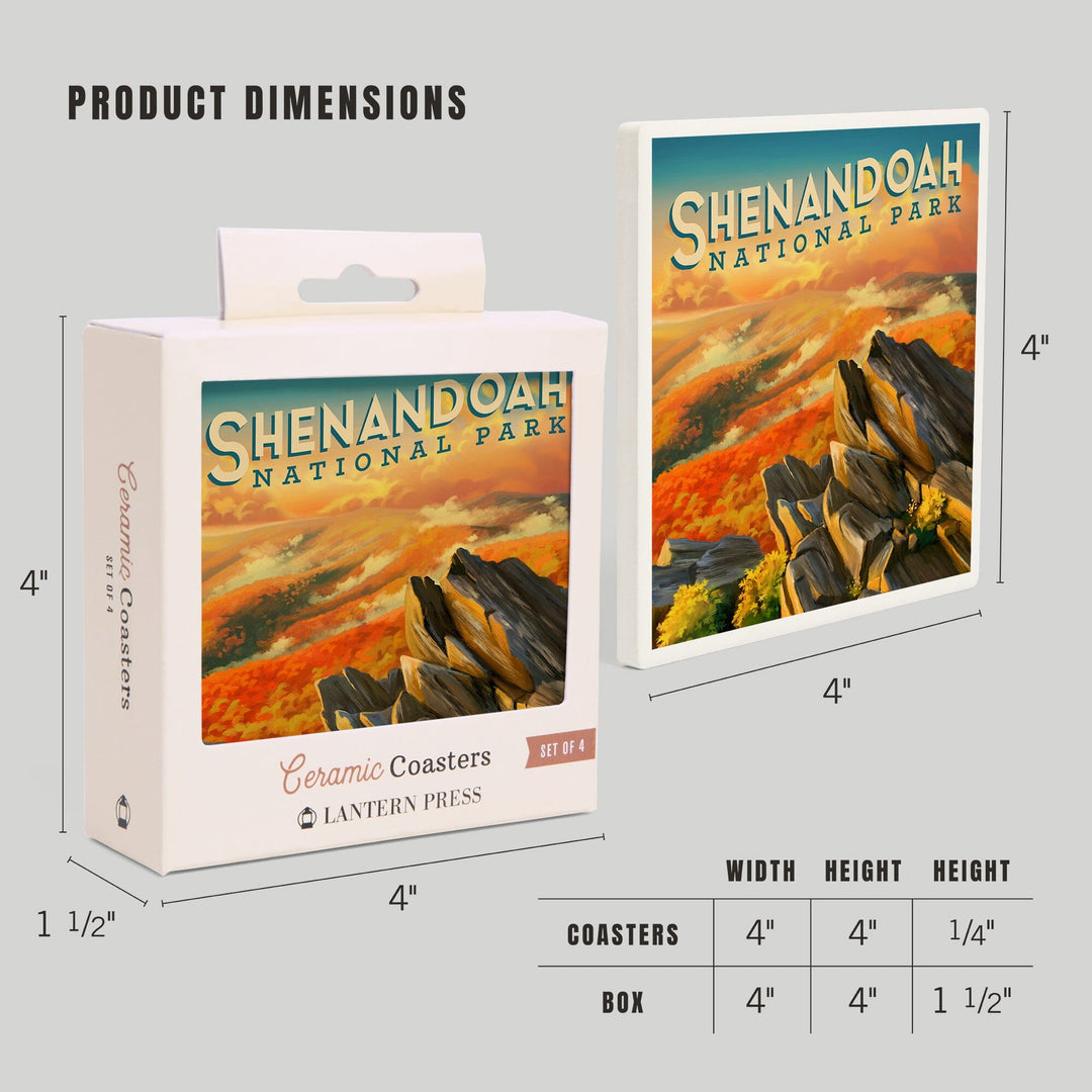 Shenandoah National Park, Virginia, Oil Painting, Coasters Coasters Lantern Press