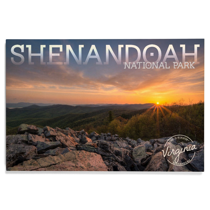 Shenandoah National Park, Virginia, Purple Sunset, Lantern Press Photography, Wood Signs and Postcards Wood Lantern Press
