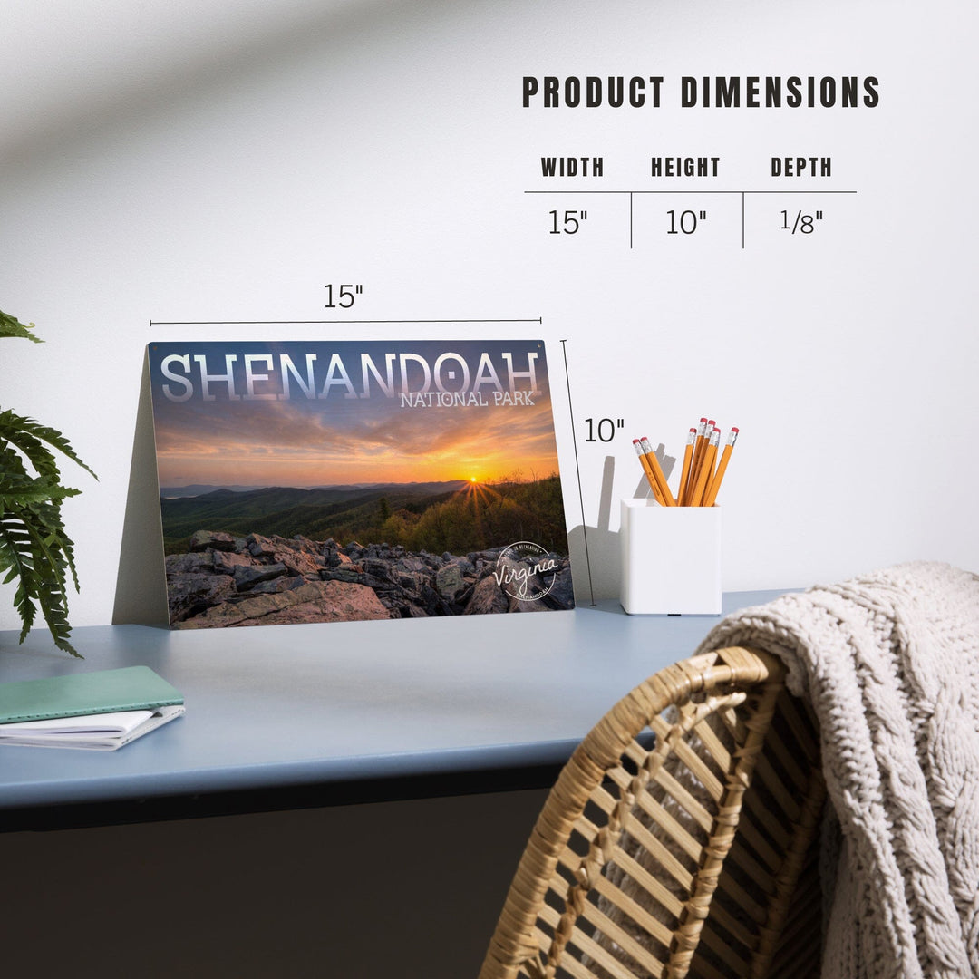Shenandoah National Park, Virginia, Purple Sunset, Lantern Press Photography, Wood Signs and Postcards Wood Lantern Press