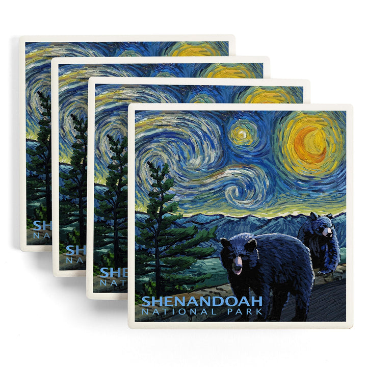 Shenandoah National Park, Virginia, Starry Night National Park Series, Coasters Coasters Lantern Press