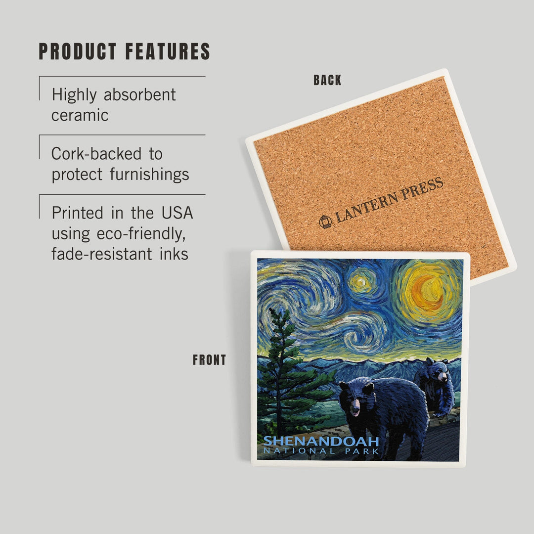 Shenandoah National Park, Virginia, Starry Night National Park Series, Coasters Coasters Lantern Press