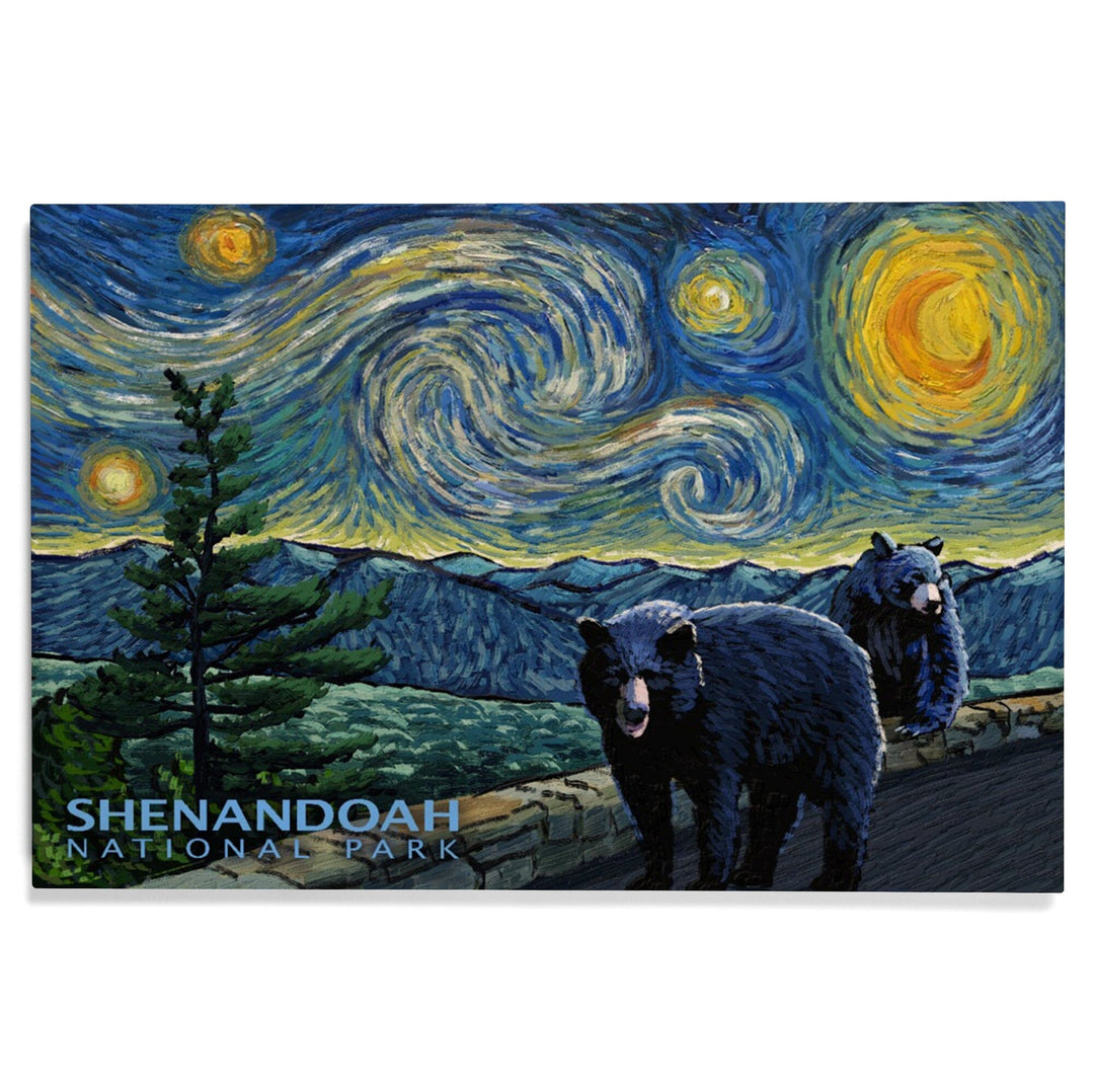 Shenandoah National Park, Virginia, Starry Night National Park Series, Lantern Press Artwork, Wood Signs and Postcards Wood Lantern Press