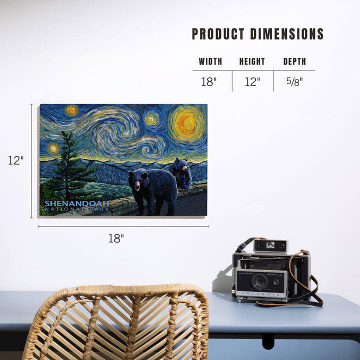 Shenandoah National Park, Virginia, Starry Night National Park Series, Lantern Press Artwork, Wood Signs and Postcards Wood Lantern Press
