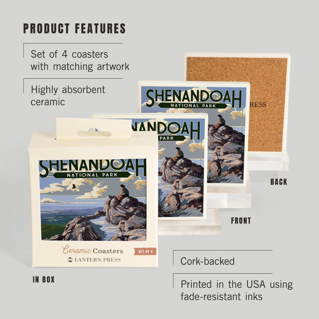 Shenandoah National Park, Virginia, Stony Man Cliffs View, Coasters Coasters Lantern Press