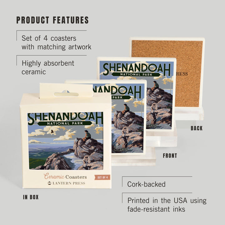 Shenandoah National Park, Virginia, Stony Man Cliffs View, Coasters Coasters Lantern Press