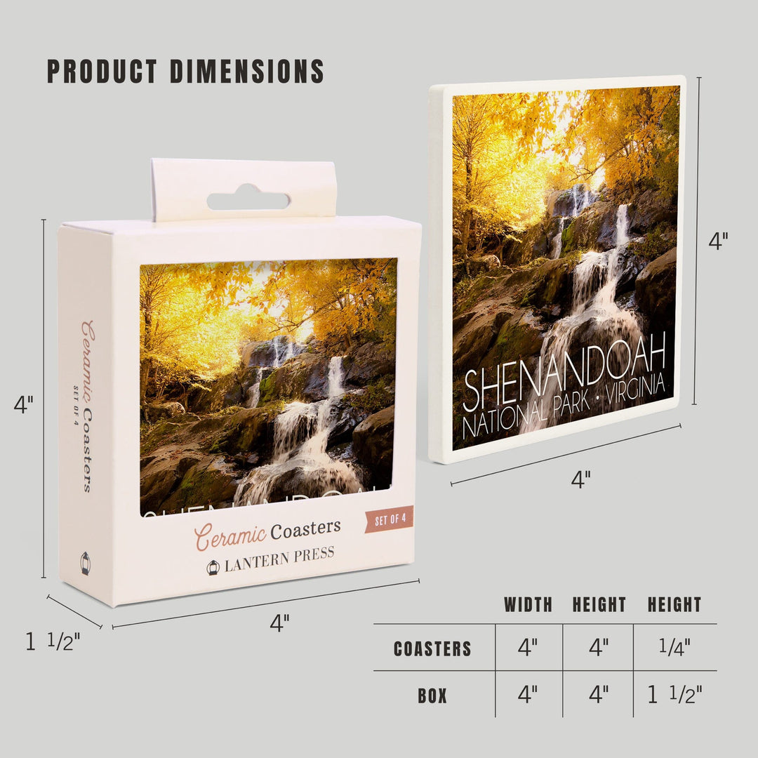 Shenandoah National Park, Virginia, Waterfall in Autumn, Coasters Coasters Lantern Press