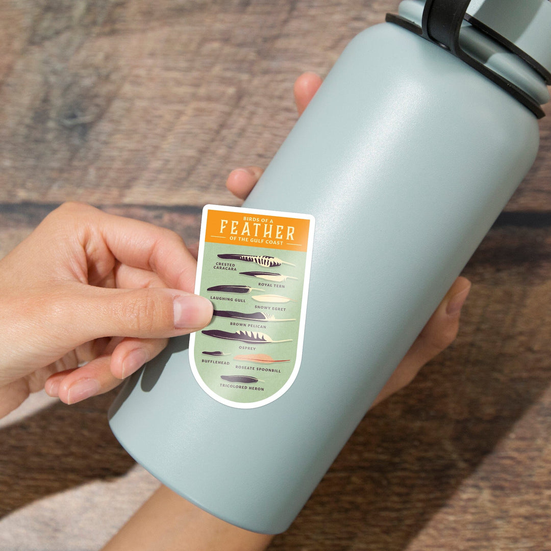 Shorebirds at Sunset Collection, Birds of a Feather, Contour, Vinyl Sticker Sticker Lantern Press
