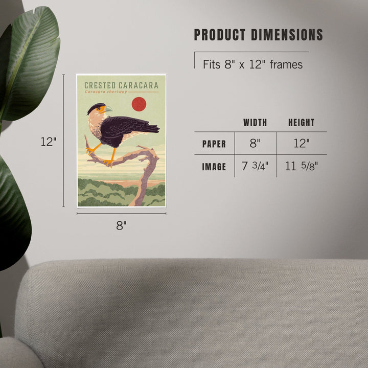 Shorebirds at Sunset Collection, Crested Caracara, Bird, Art & Giclee Prints Art Lantern Press