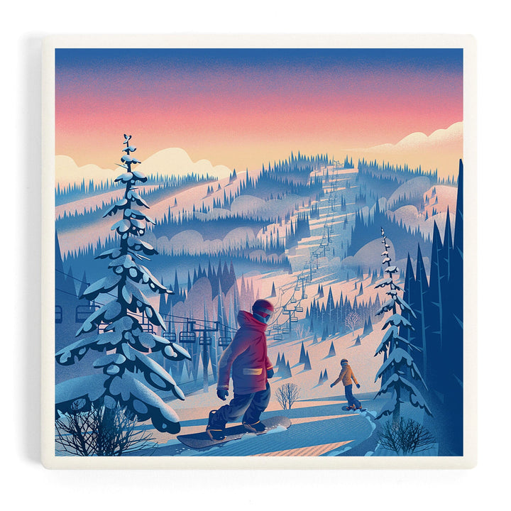 Shred the Gnar, Snowboarding, Coasters Coasters Lantern Press