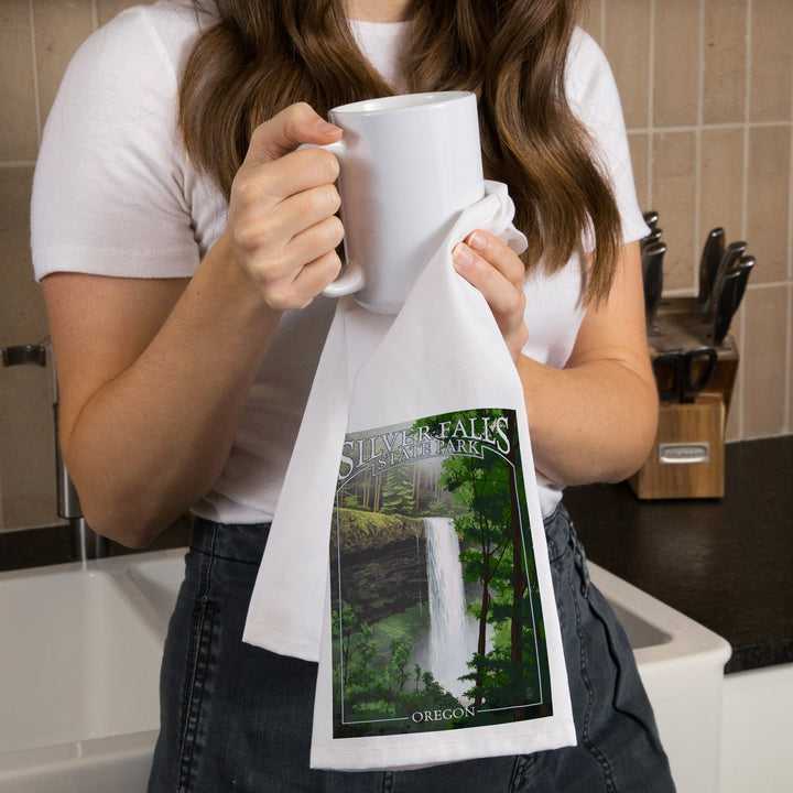 Silver Falls State Park, Oregon, South Falls, Jigsaw Puzzle Kitchen Lantern Press