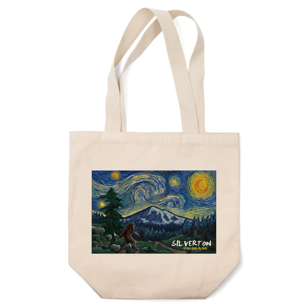 Silverton, Colorado, Bigfoot, Starry Night, Tote Bag Totes Lantern Press