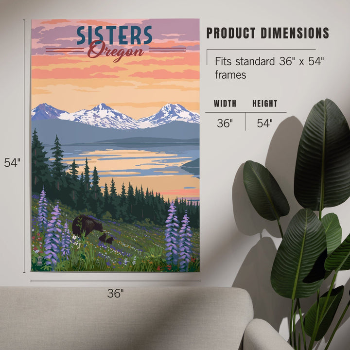 Sisters, Oregon, Bear and Spring Flowers, Art & Giclee Prints Art Lantern Press