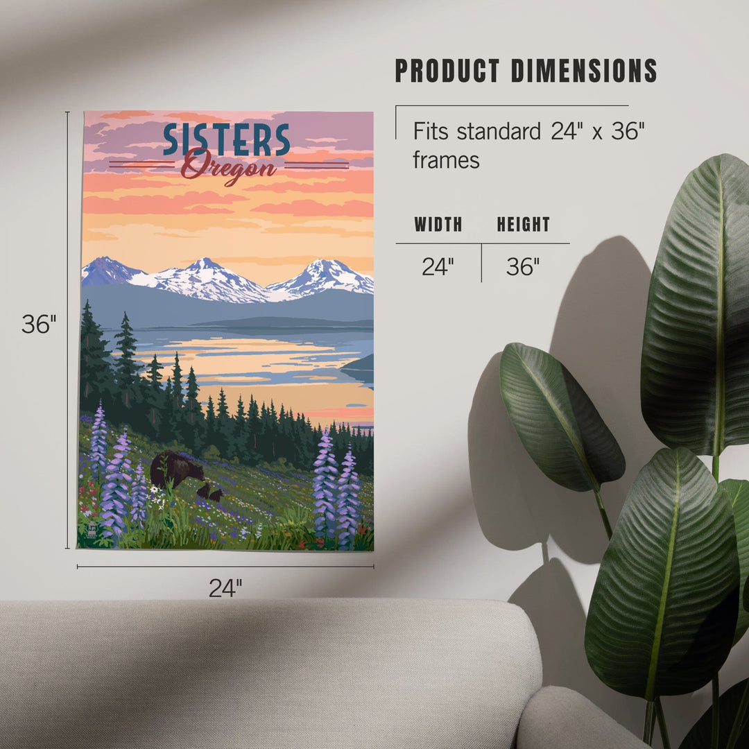 Sisters, Oregon, Bear and Spring Flowers, Art & Giclee Prints Art Lantern Press