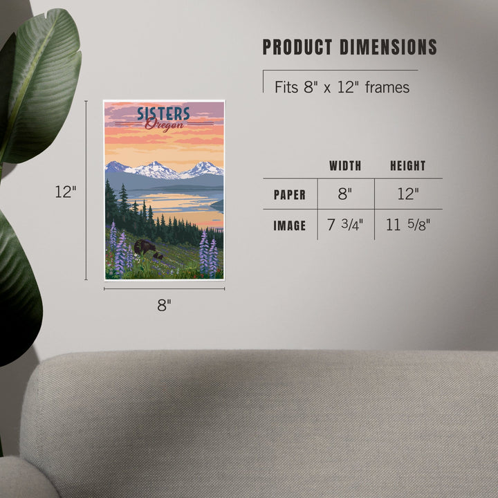 Sisters, Oregon, Bear and Spring Flowers, Art & Giclee Prints Art Lantern Press