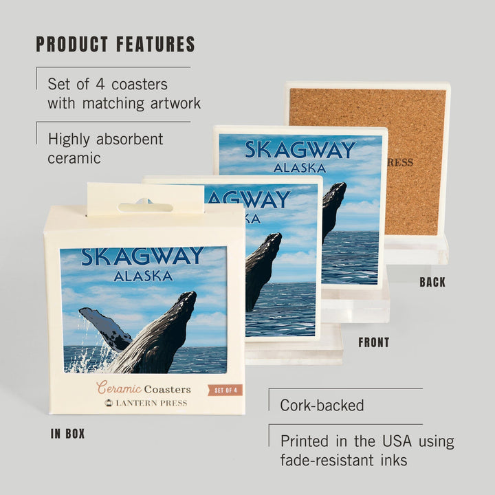 Skagway, Alaska, Humpback Whale, Coasters Coasters Lantern Press