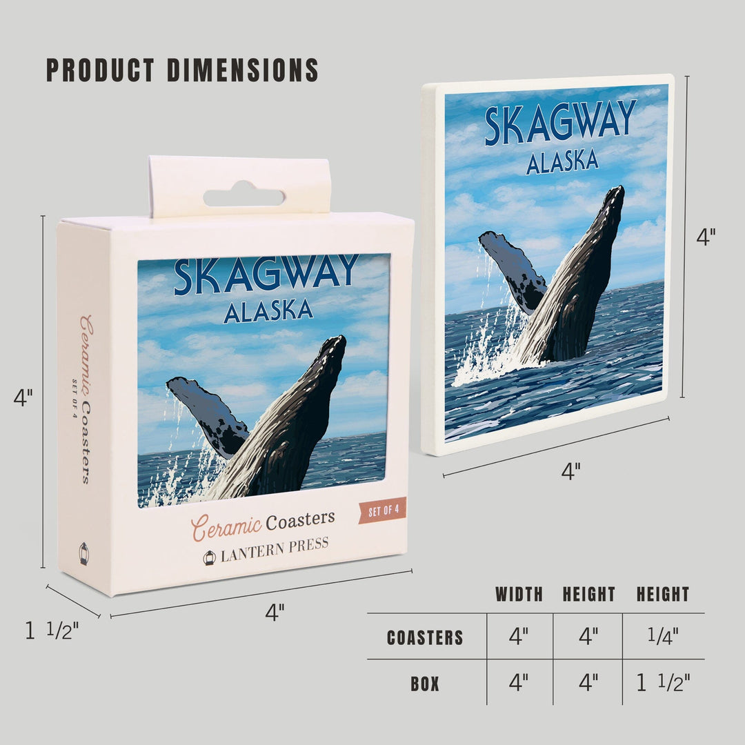 Skagway, Alaska, Humpback Whale, Coasters Coasters Lantern Press