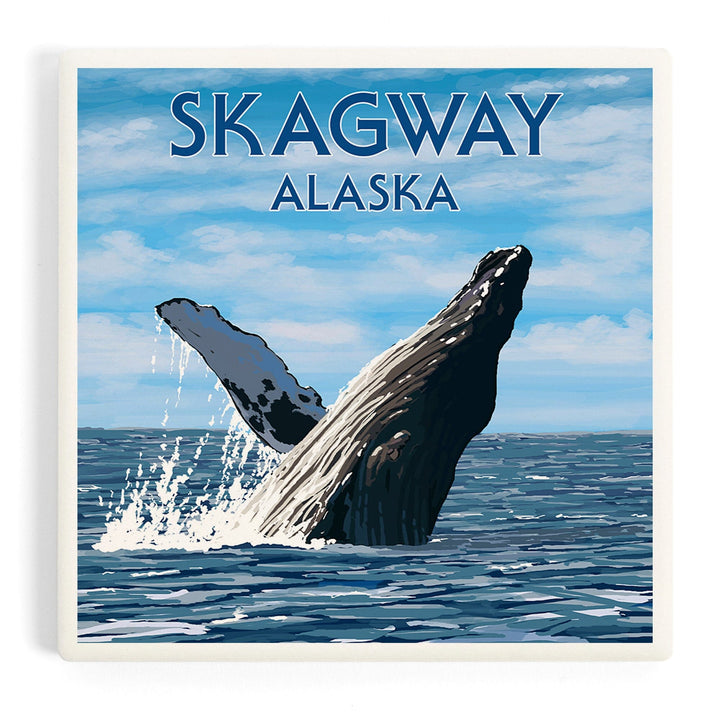 Skagway, Alaska, Humpback Whale, Coasters Coasters Lantern Press Coaster