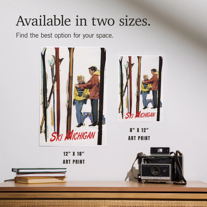 Ski Michigan, Couple by Skis in the Snow, Art & Giclee Prints Art Lantern Press