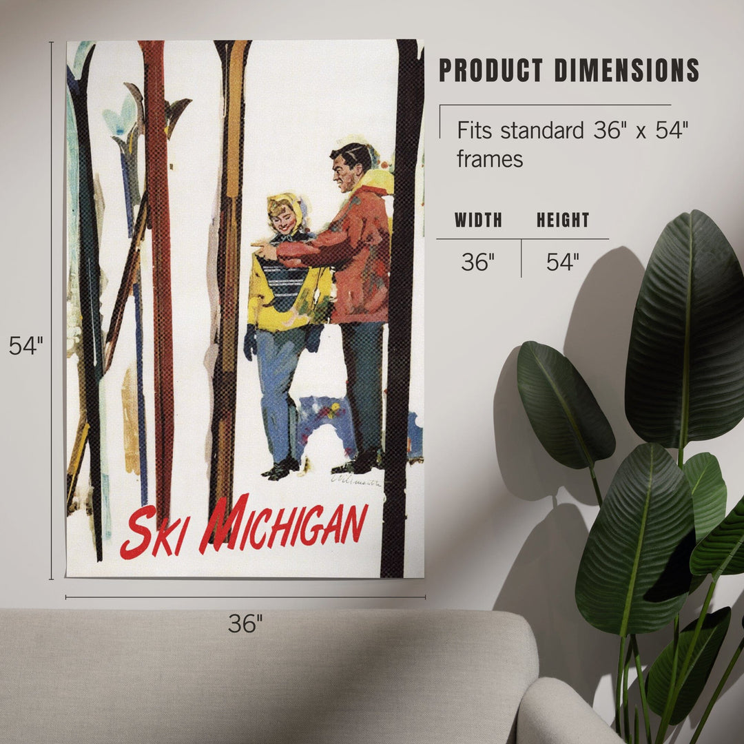Ski Michigan, Couple by Skis in the Snow, Art & Giclee Prints Art Lantern Press