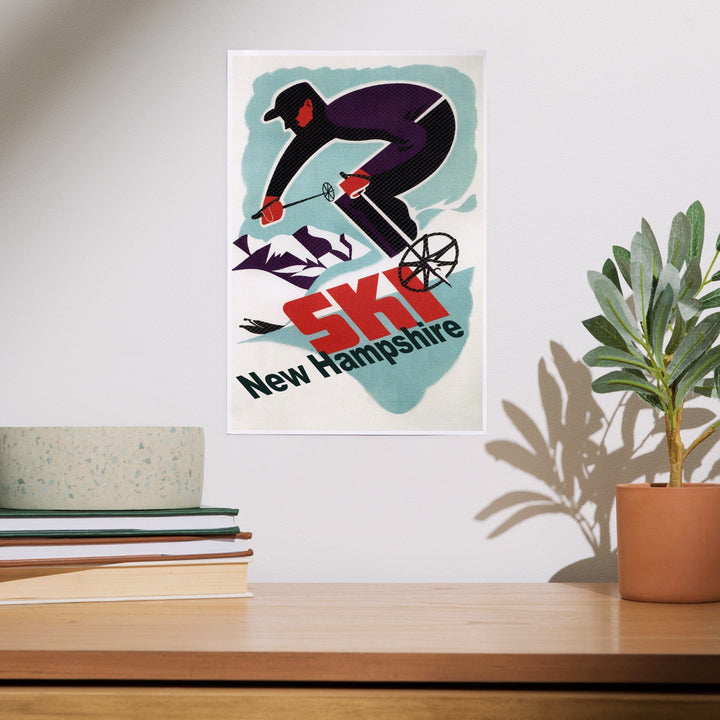 Ski New Hampshire, Retro Skier, Art & Giclee Prints Art Lantern Press