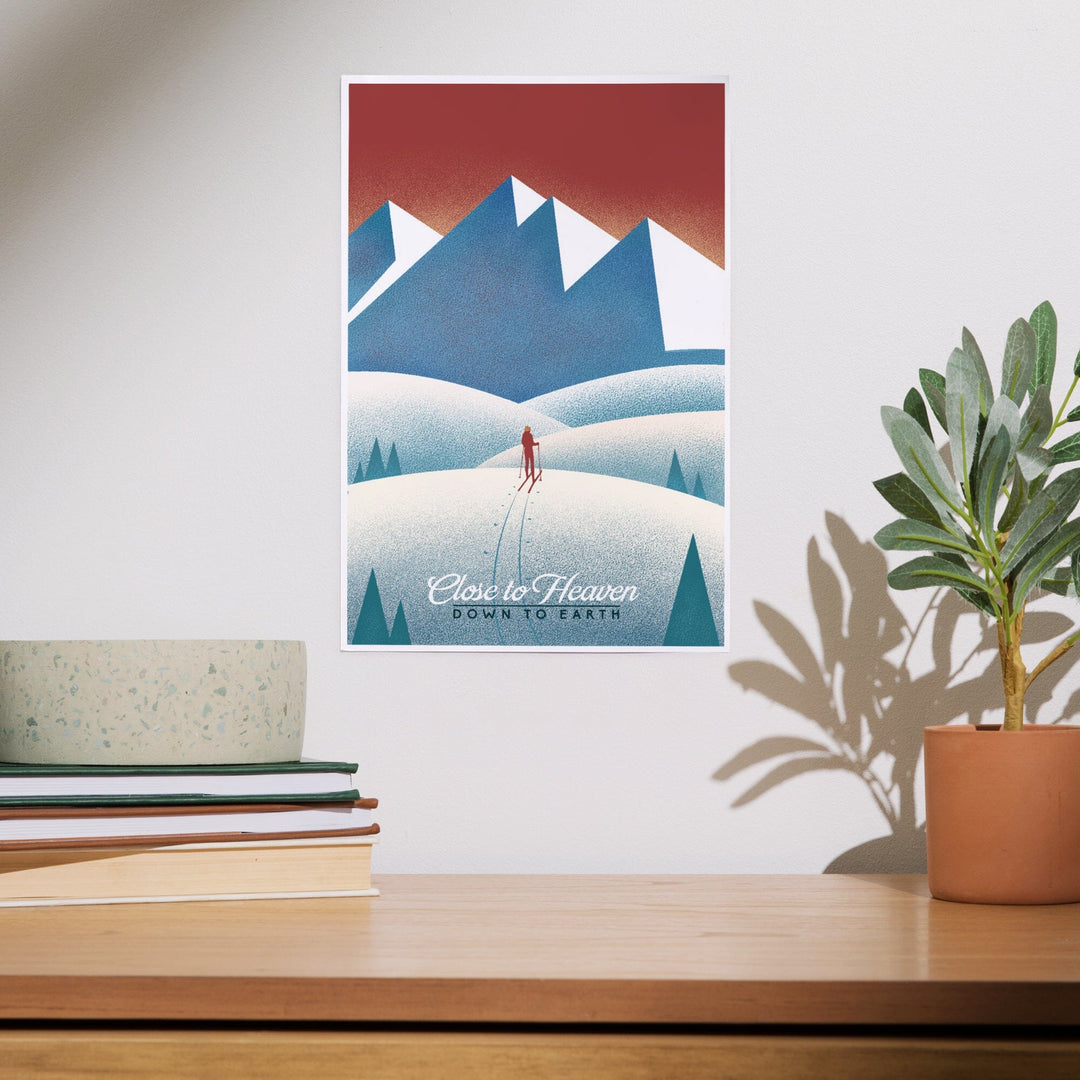 Skier In the Mountains, Litho, Art & Giclee Prints Art Lantern Press