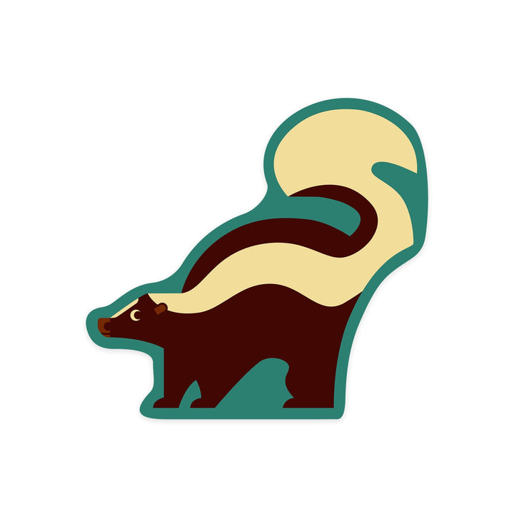Skunk, Geometric, Contour, Lantern Press Artwork, Vinyl Sticker Sticker Lantern Press