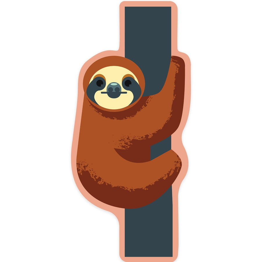 Sloth, Geometric, Contour, Lantern Press Artwork, Vinyl Sticker Sticker Lantern Press