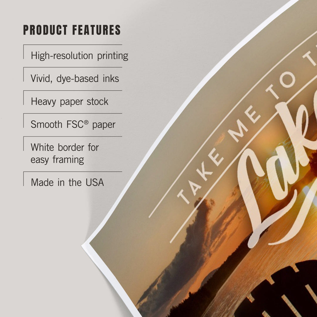 Smith Mountain Lake, Virginia, Take Me to the Lake, Sunset View, Art & Giclee Prints Art Lantern Press