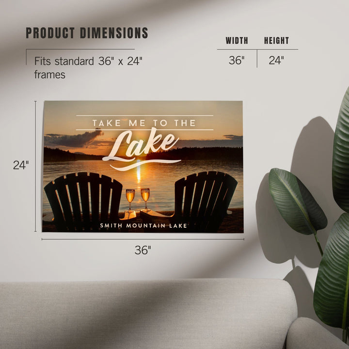 Smith Mountain Lake, Virginia, Take Me to the Lake, Sunset View, Art & Giclee Prints Art Lantern Press