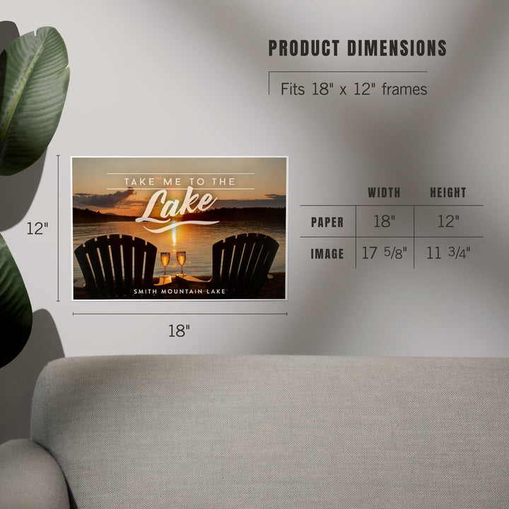 Smith Mountain Lake, Virginia, Take Me to the Lake, Sunset View, Art & Giclee Prints Art Lantern Press