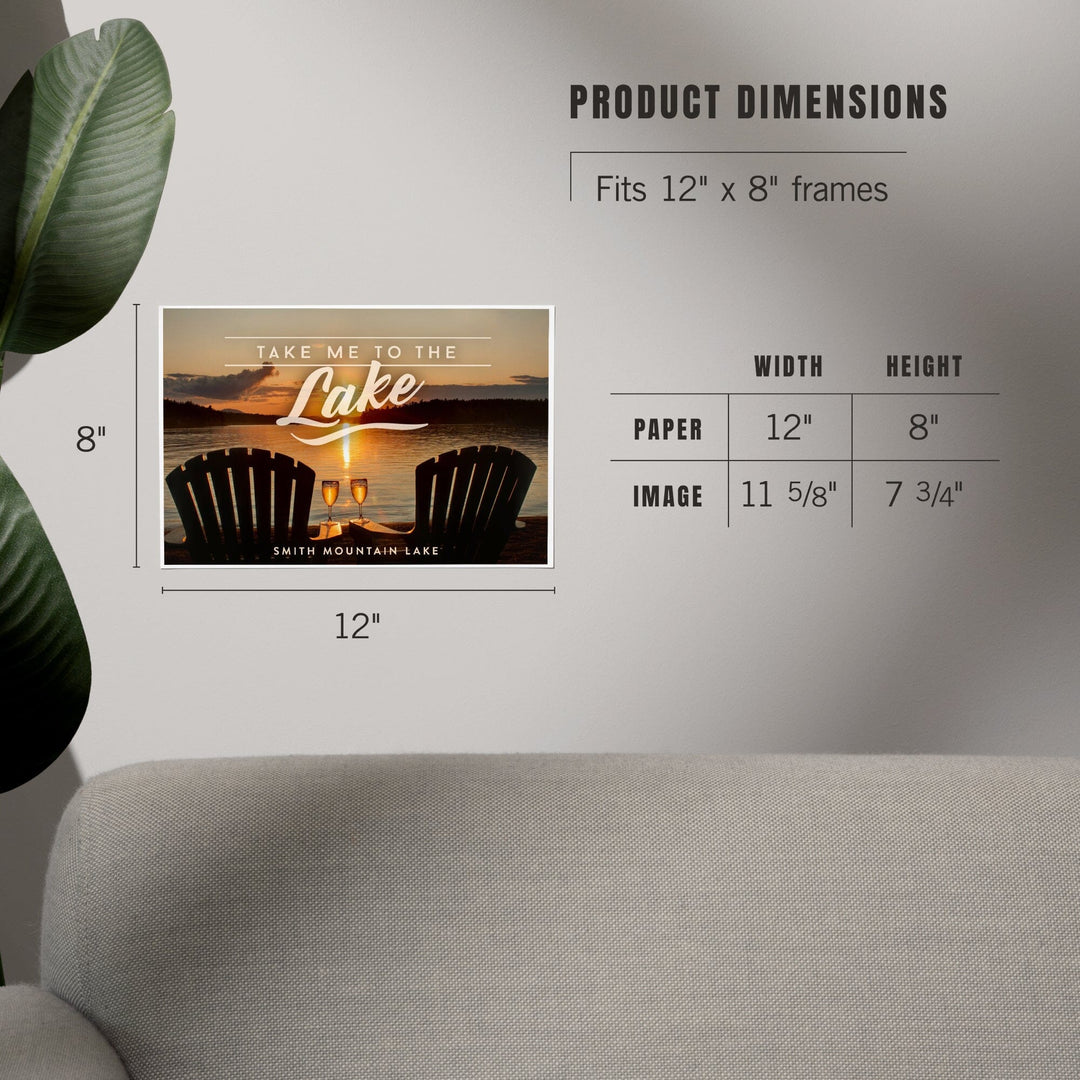 Smith Mountain Lake, Virginia, Take Me to the Lake, Sunset View, Art & Giclee Prints Art Lantern Press