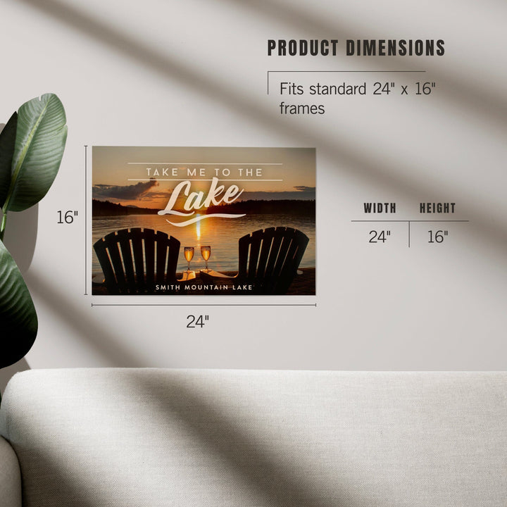 Smith Mountain Lake, Virginia, Take Me to the Lake, Sunset View, Art & Giclee Prints Art Lantern Press