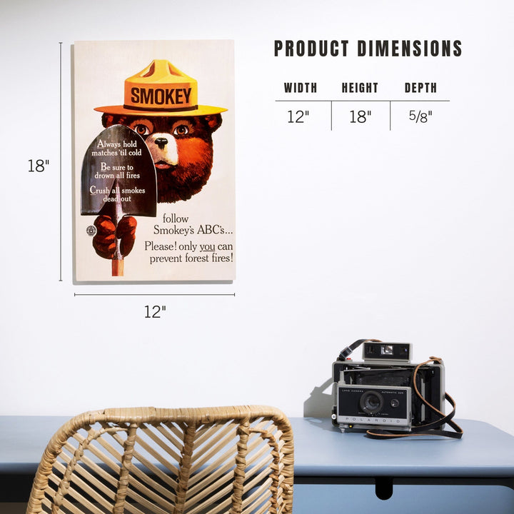 Smokey Bear, ABCs, Shovels, Vintage Poster, Wood Signs and Postcards Wood Lantern Press