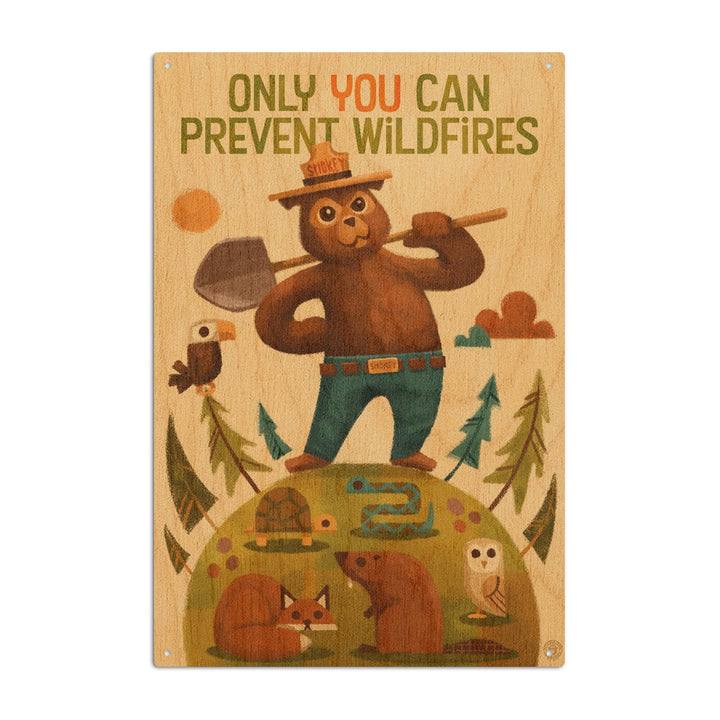 Smokey Bear and Friends, Lantern Press Artwork, Wood Signs and Postcards Wood Lantern Press 10 x 15 Wood Sign
