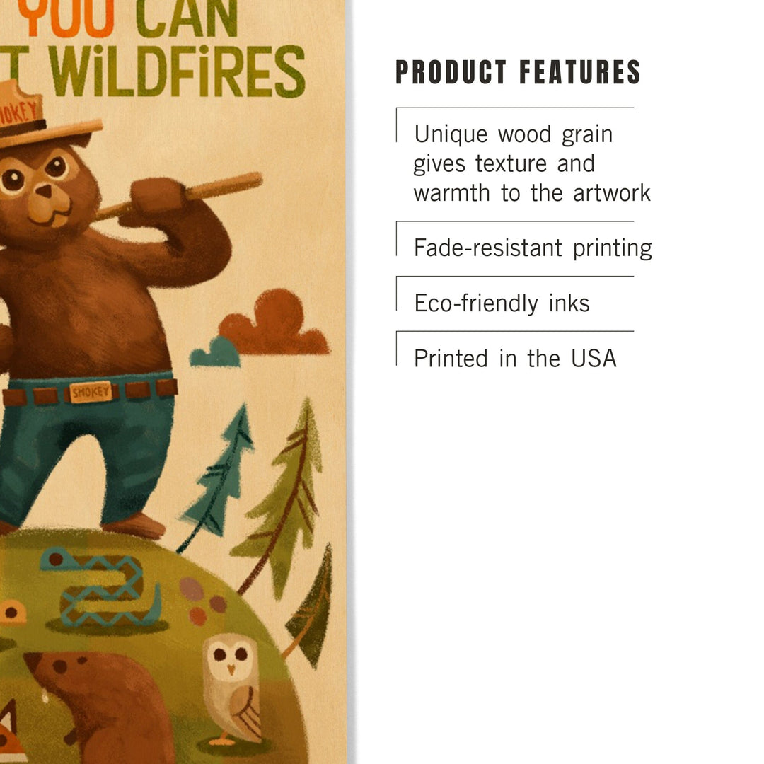 Smokey Bear and Friends, Lantern Press Artwork, Wood Signs and Postcards Wood Lantern Press