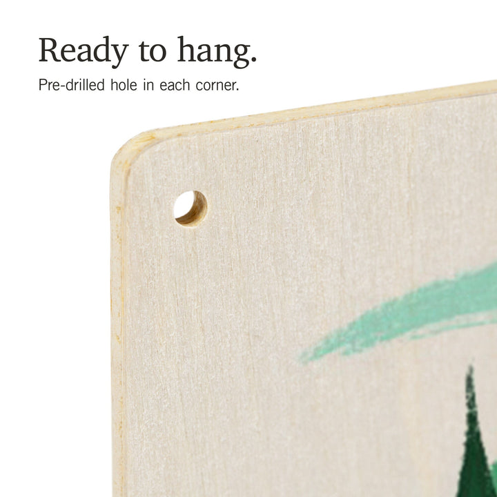 Smokey Bear Driving, Lantern Press Artwork, Wood Signs and Postcards Wood Lantern Press