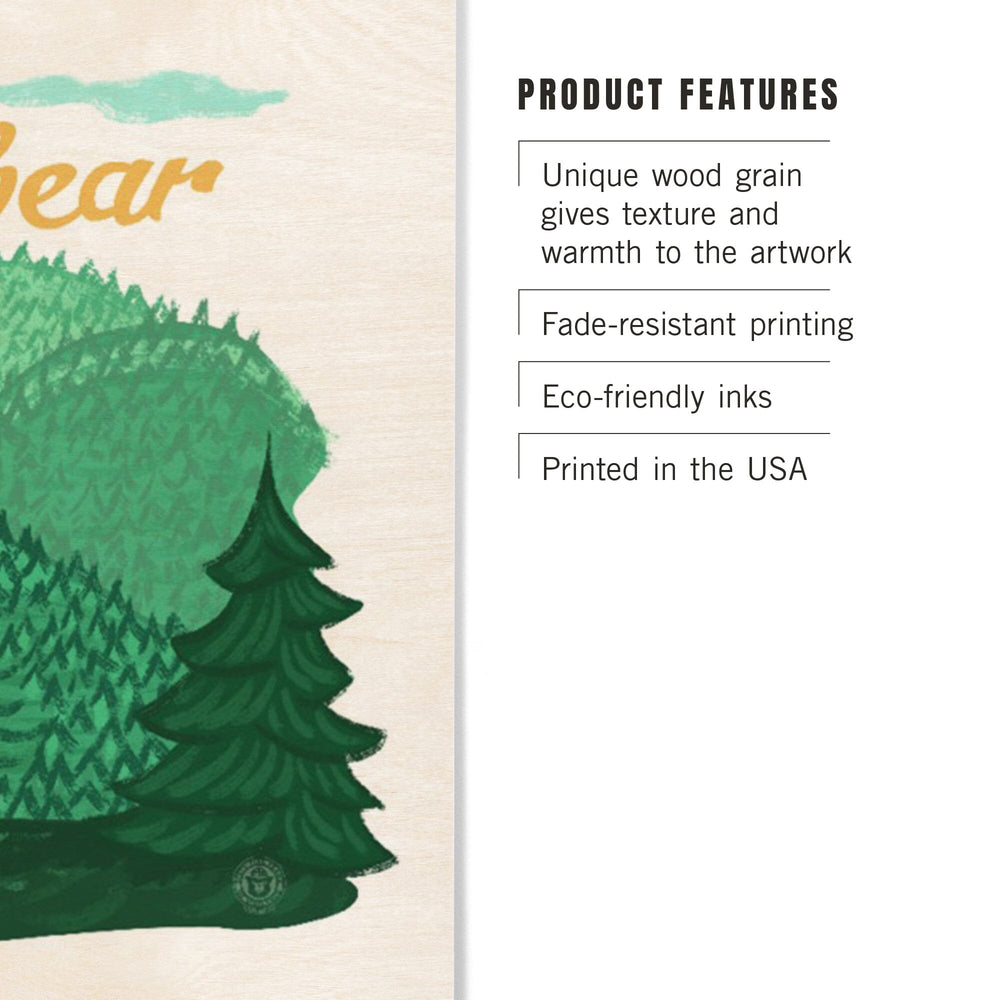 Smokey Bear Driving, Lantern Press Artwork, Wood Signs and Postcards Wood Lantern Press