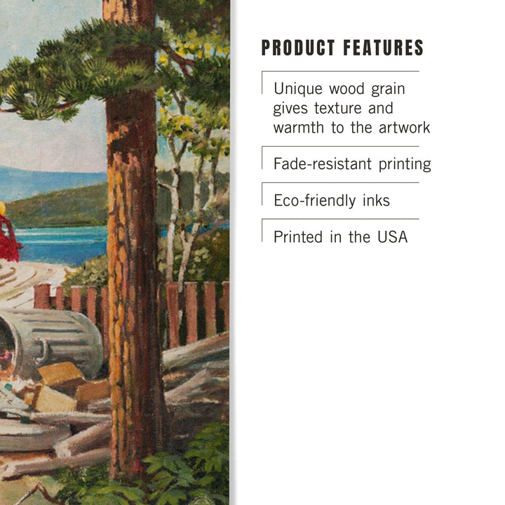 Smokey Bear, Extinguishing Left Campfire, Vintage Poster, Wood Signs and Postcards Wood Lantern Press