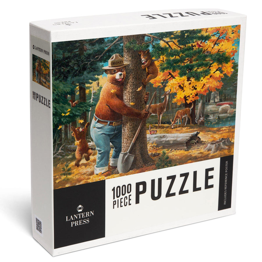 Smokey Bear, Hugging Tree, Vintage Poster, Jigsaw Puzzle Puzzle Lantern Press 