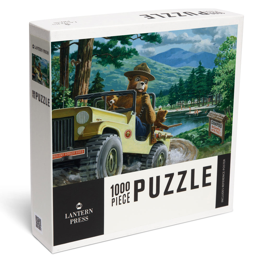Smokey Bear, Leaving in SUV, Officially Licensed Vintage Poster, Jigsaw Puzzle Puzzle Lantern Press