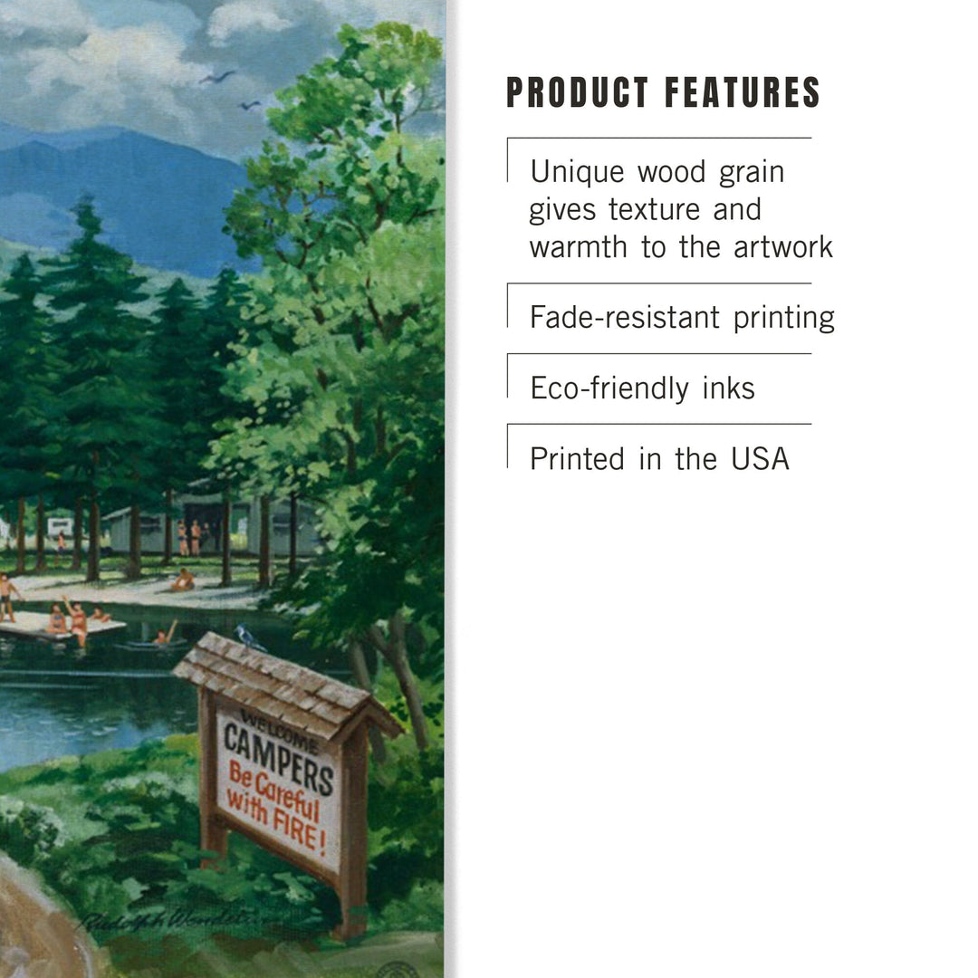 Smokey Bear, Leaving in SUV, Vintage Poster, Wood Signs and Postcards Wood Lantern Press