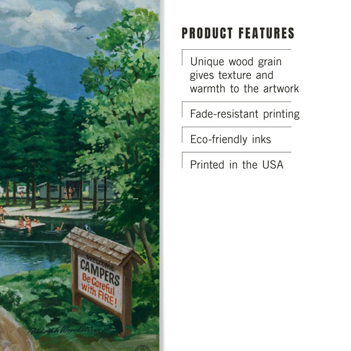 Smokey Bear, Leaving in SUV, Vintage Poster, Wood Signs and Postcards Wood Lantern Press