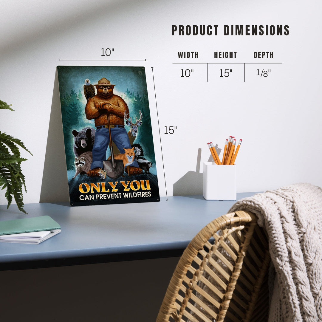 Smokey Bear, Only You Can Prevent Wildfires, Lantern Press Artwork, Wood Signs and Postcards Wood Lantern Press