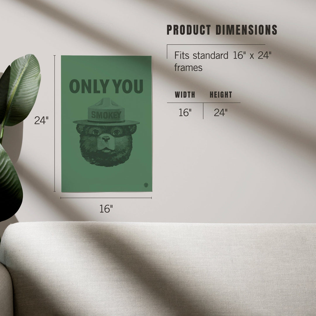 Smokey Bear, Only You, Duotone, Officially Licensed, Art & Giclee Prints Art Lantern Press