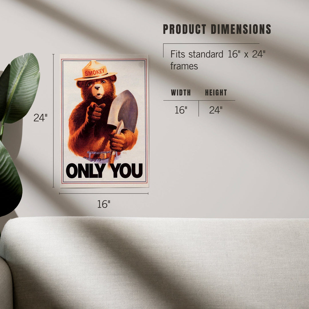 Smokey Bear, Only You, Officially Licensed Vintage Poster, Art & Giclee Prints Art Lantern Press